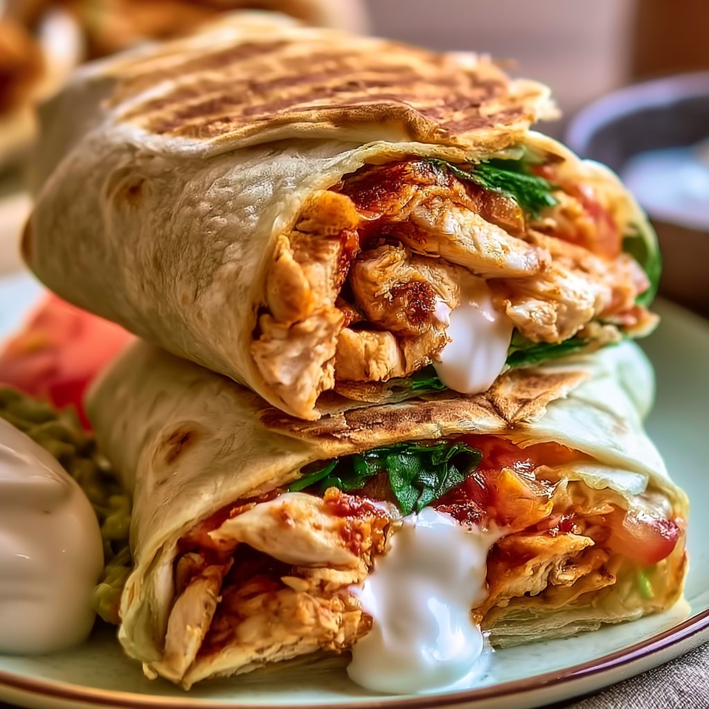 Gesunde Hähnchen-Crunch-Wraps