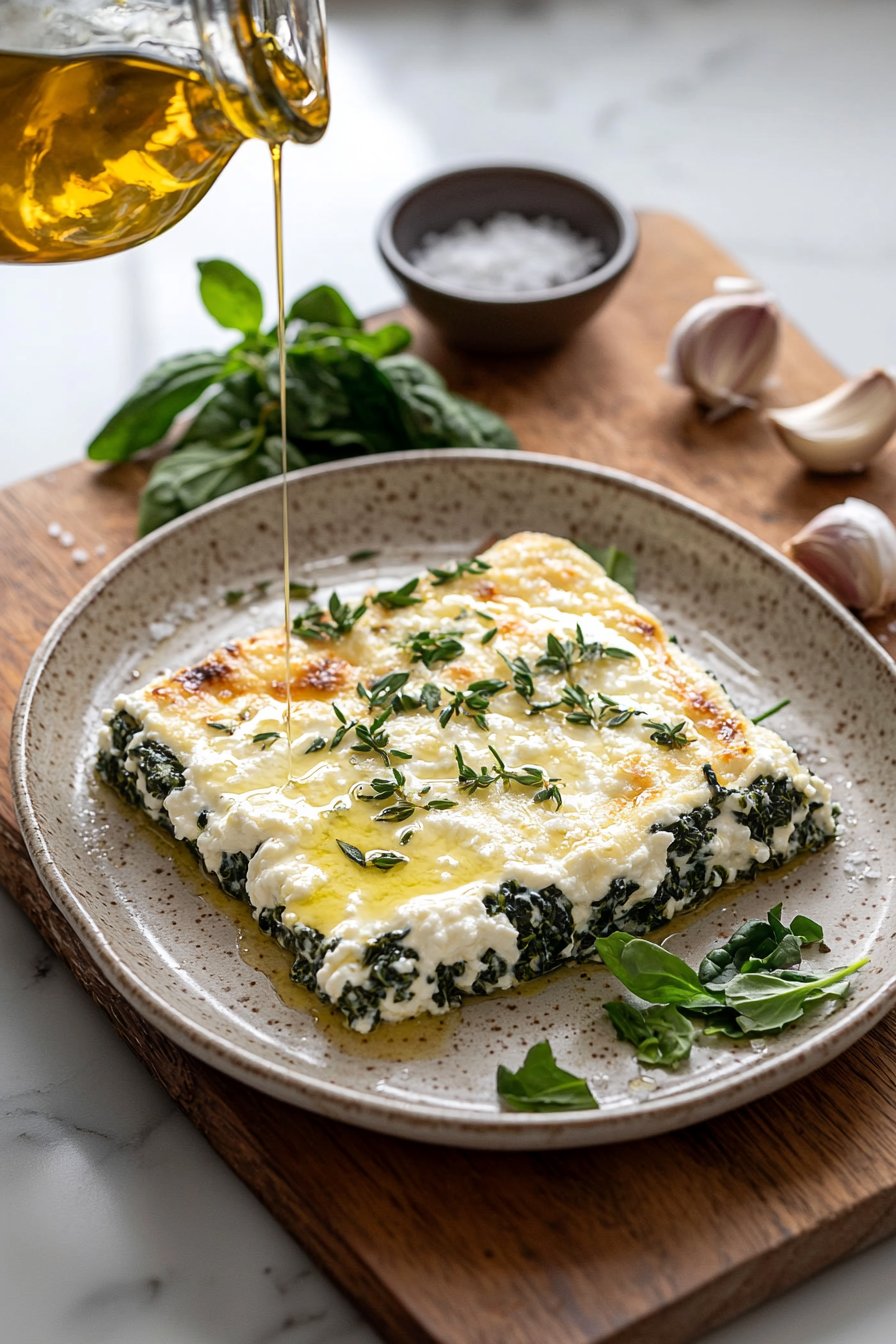 Baked Ricotta with Spinach & Herbs