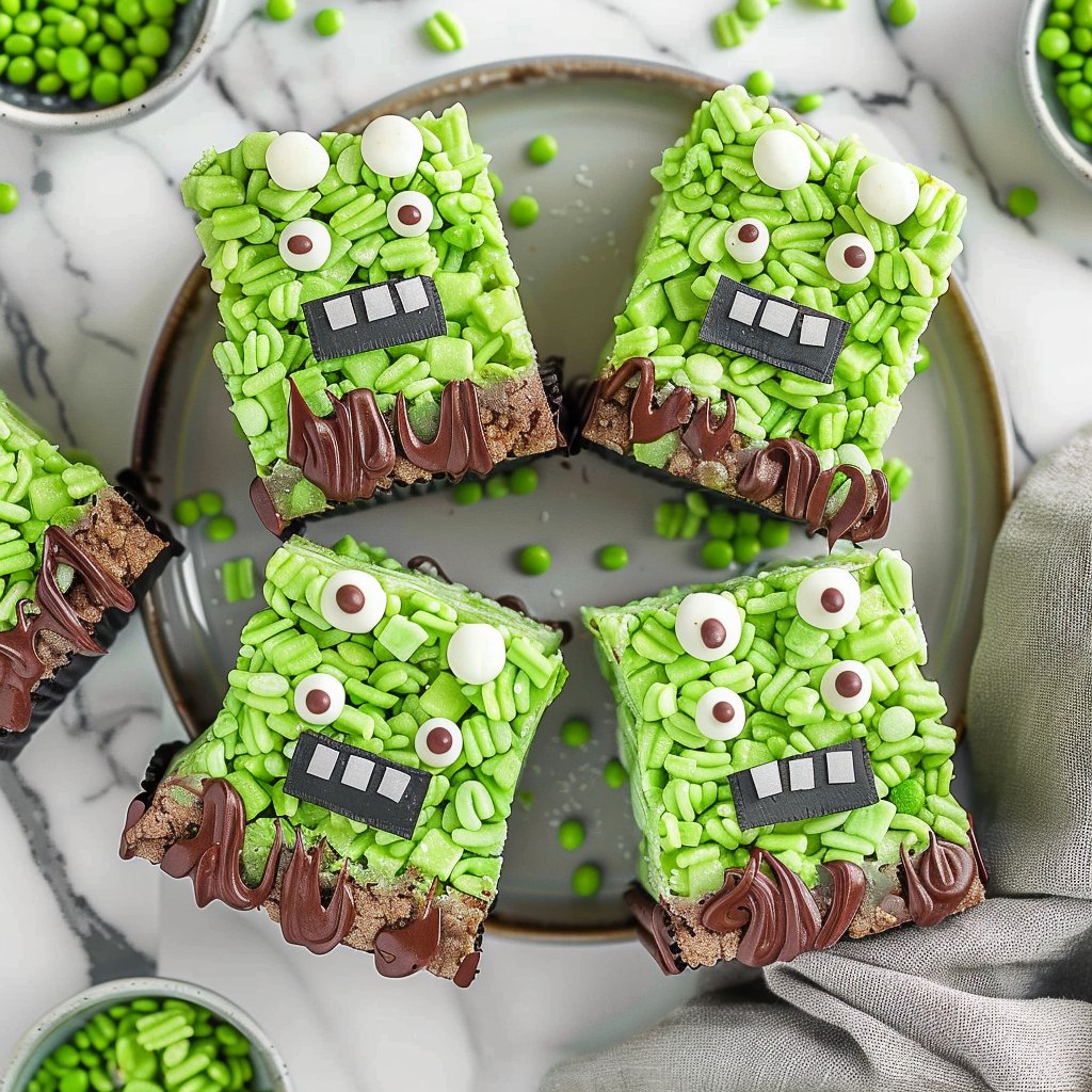 Green Frankenstein Rice Krispie Treats