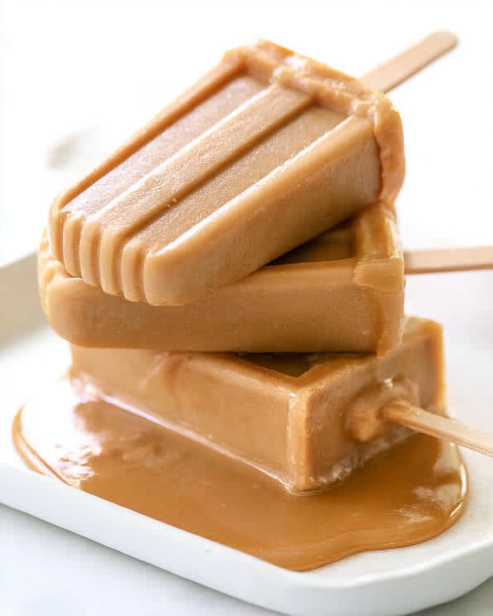 Boozy Caramel Coffee Popsicles - Cookie Dough and Oven Mitt