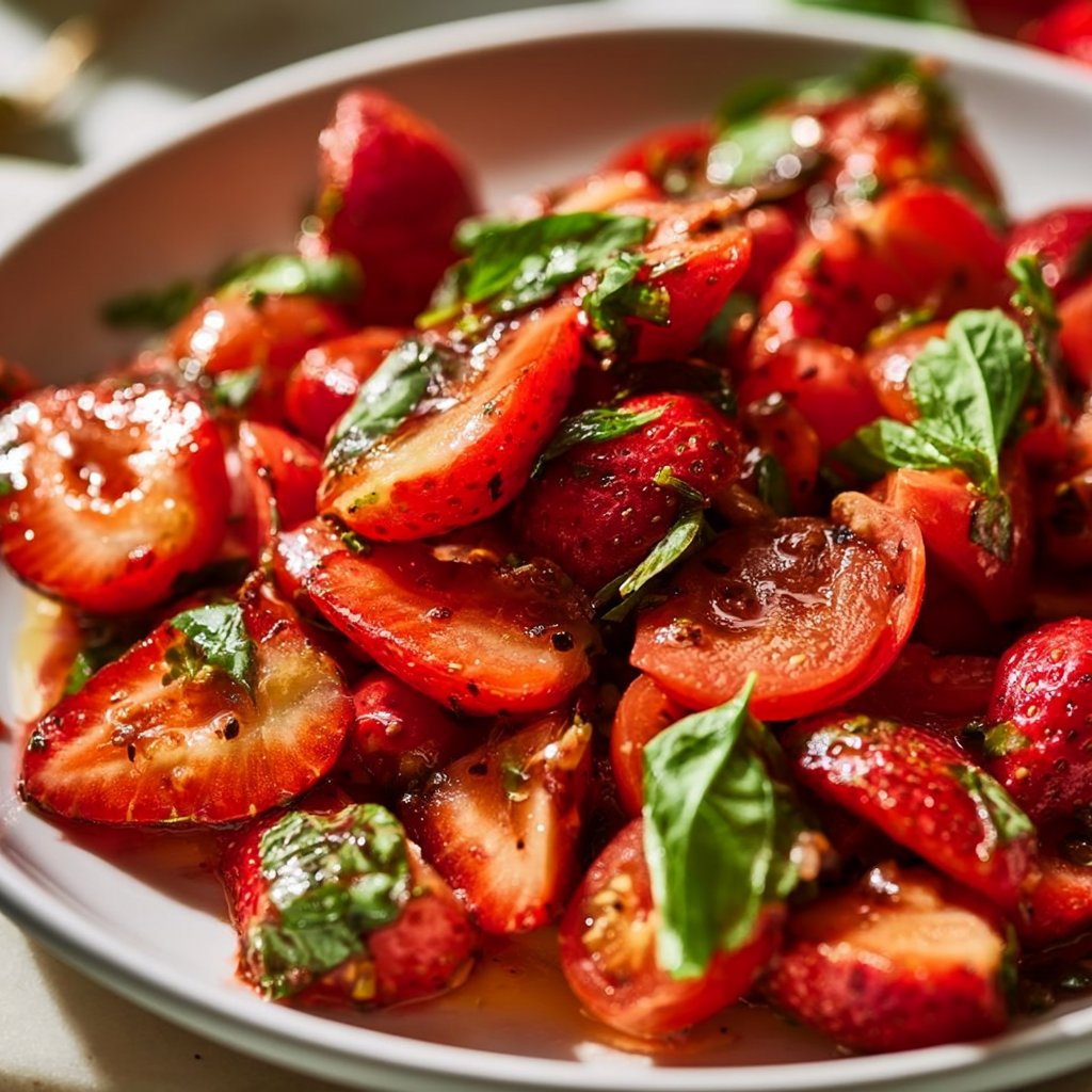 Sommerlicher Erdbeer-Tomaten-Salat