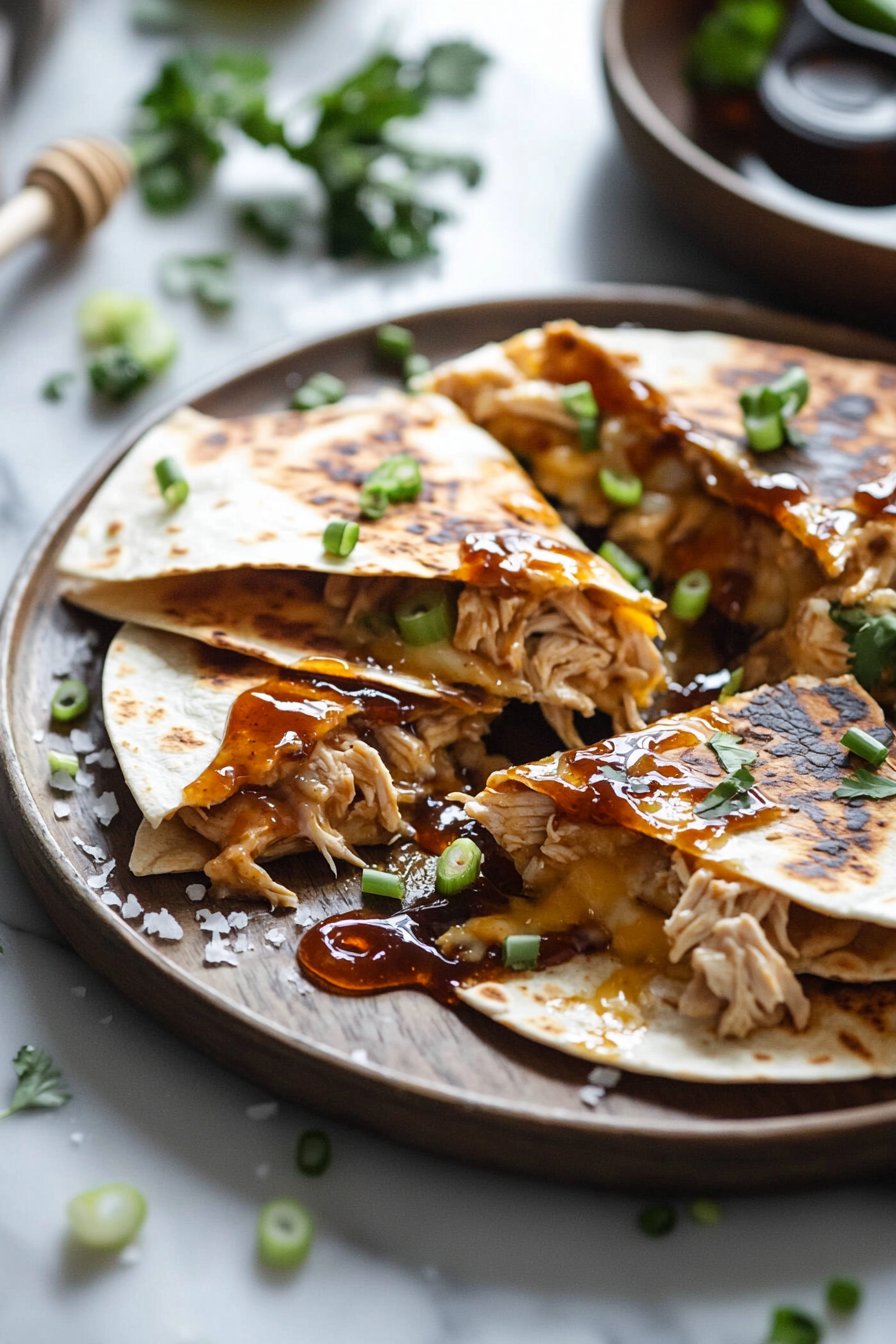 Blackstone Hot Honey BBQ Chicken Quesadillas