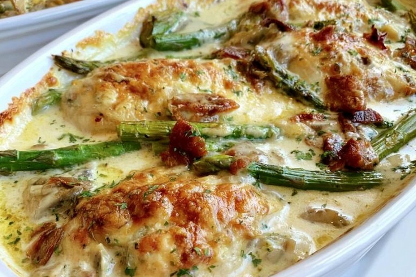 Creamy Chicken Bake Recipe with Asparagus