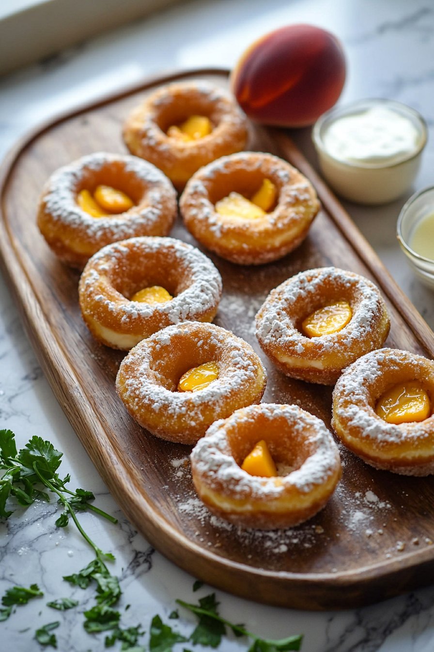 Peach Cobbler Cheesecake Donuts