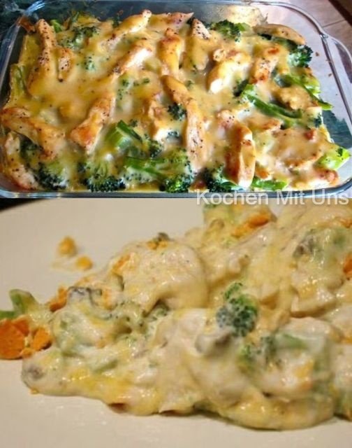 Hühnchen mit Brokkoli und Käse