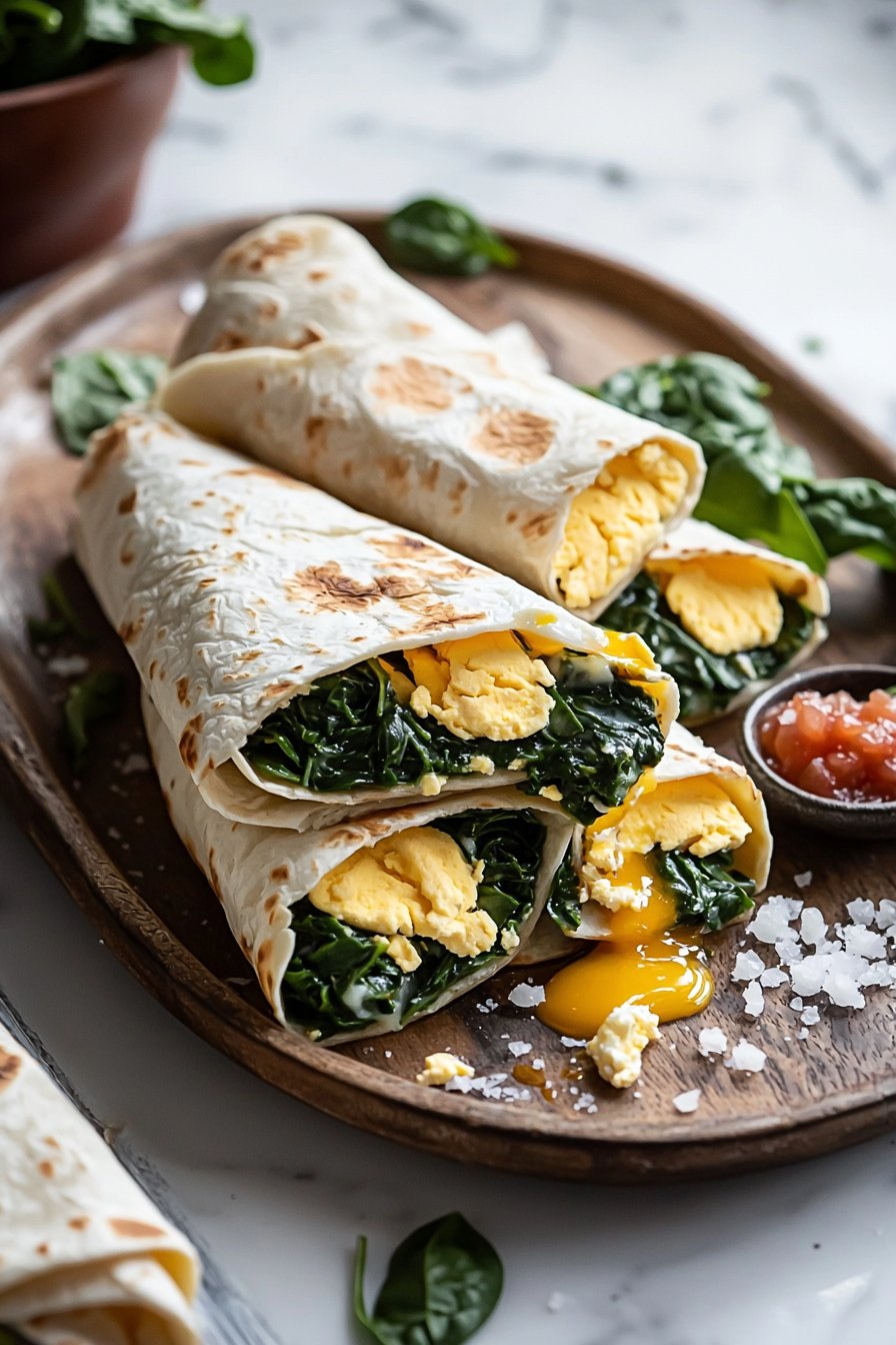 Spinat-Ei-Frühstücks-Burritos