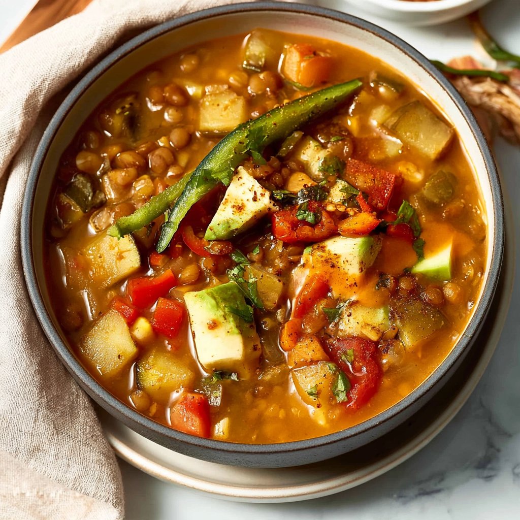 Mexican Lentil Vegetable Soup - The Harvest Kitchen