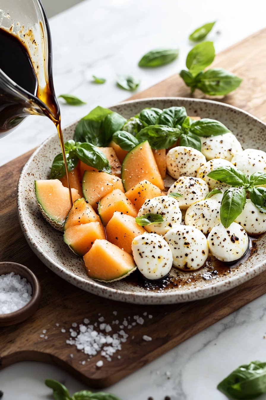Cantaloupe and Fresh Mozzarella Salad