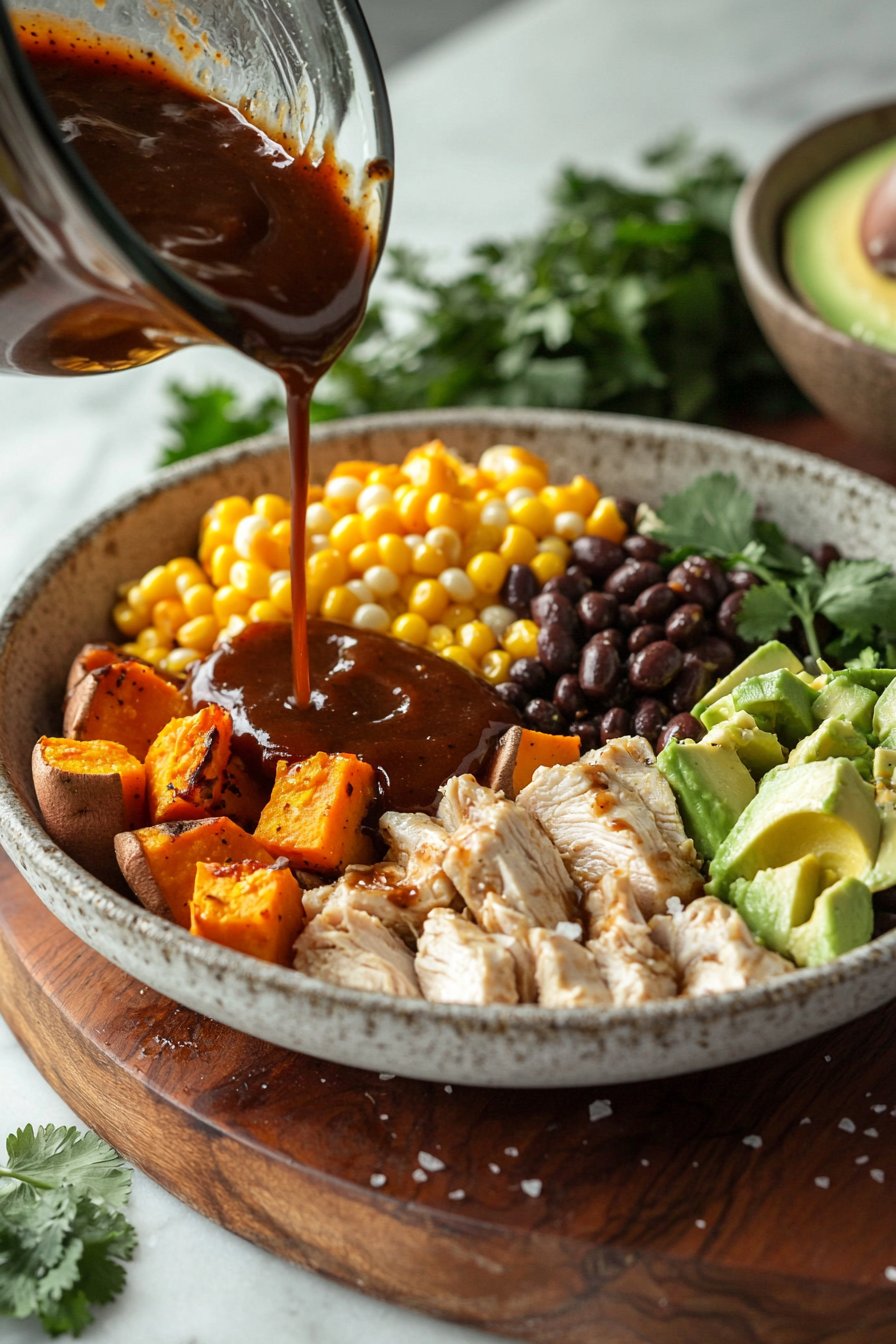 Easy BBQ Chicken Bowls with Sweet Potatoes