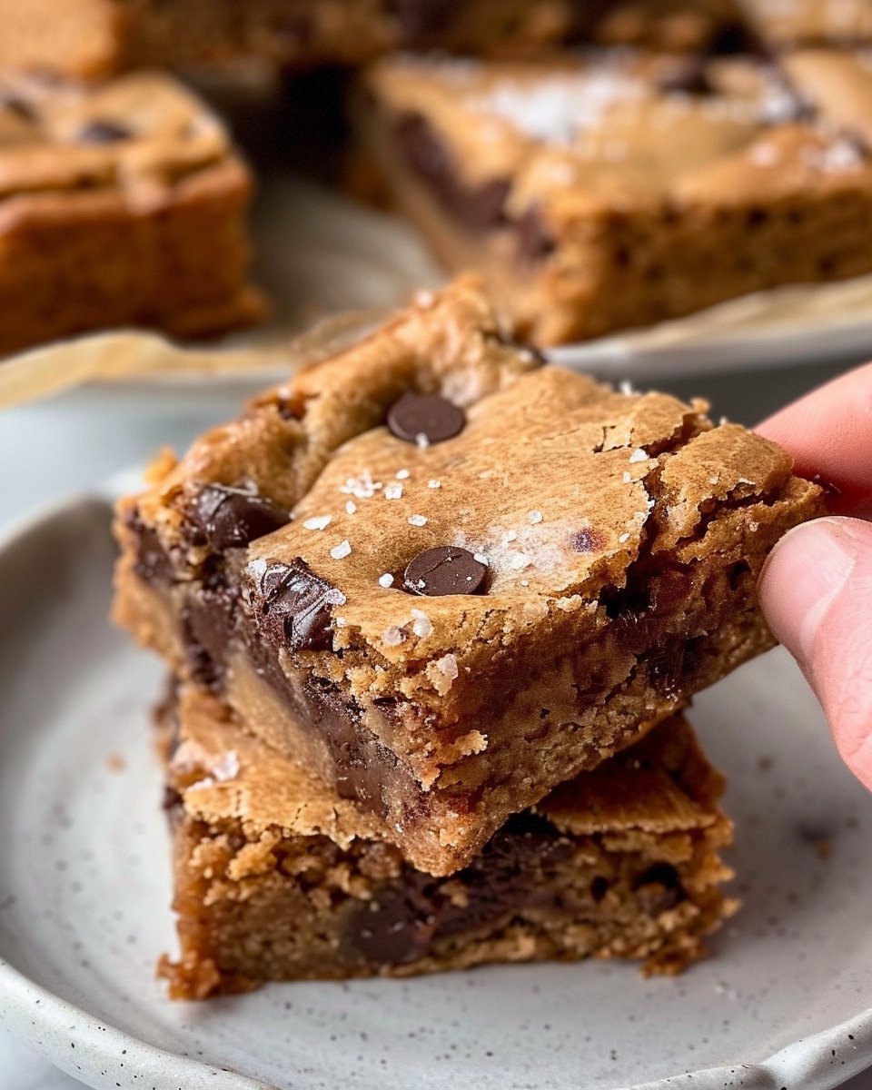 Paleo Chocolate Chip Tahini Blondies
