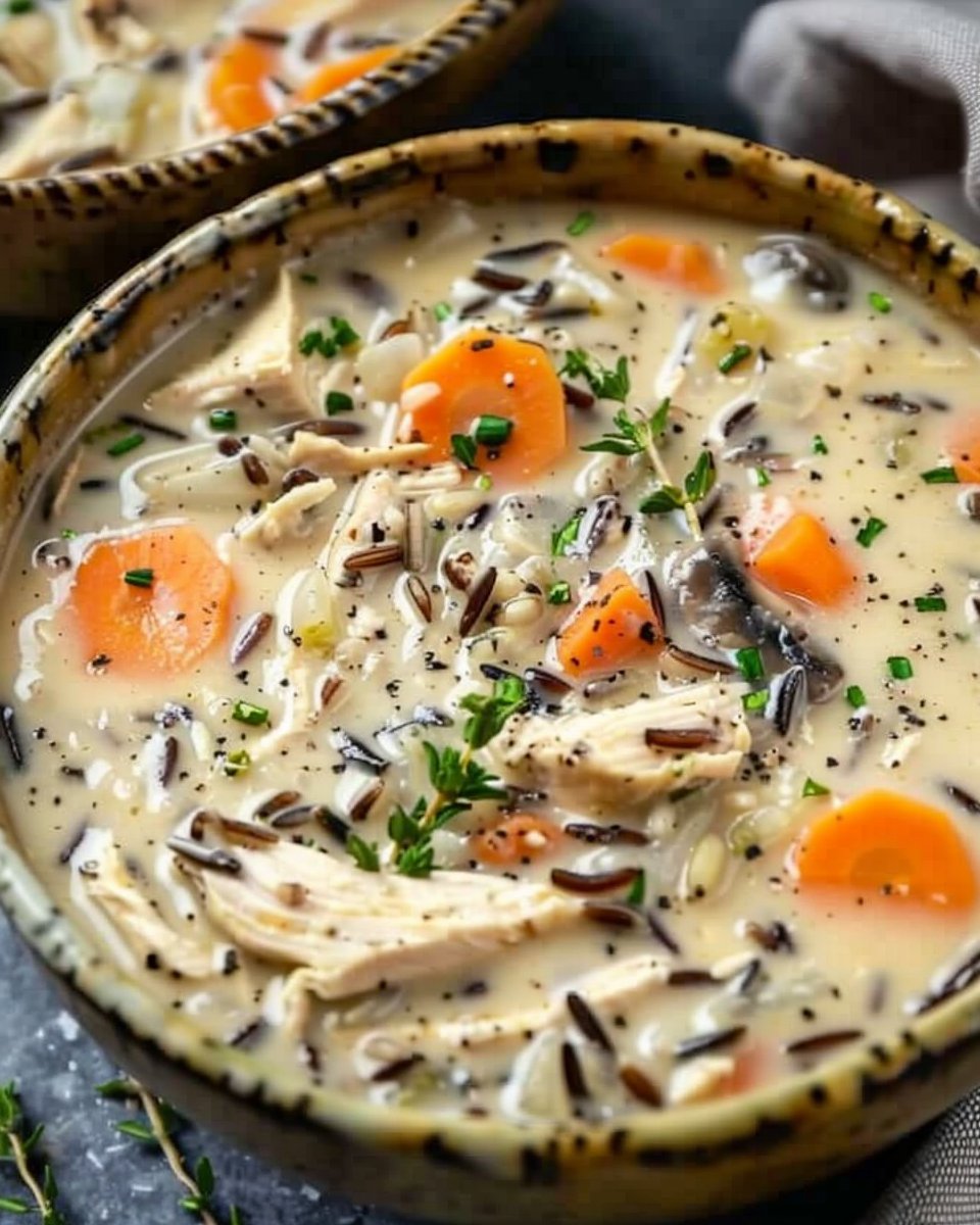 Slow Cooker Creamy Chicken Wild Rice Soup