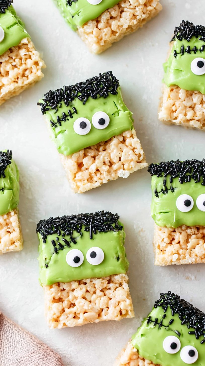 Frankenstein Halloween Rice Krispie Treats