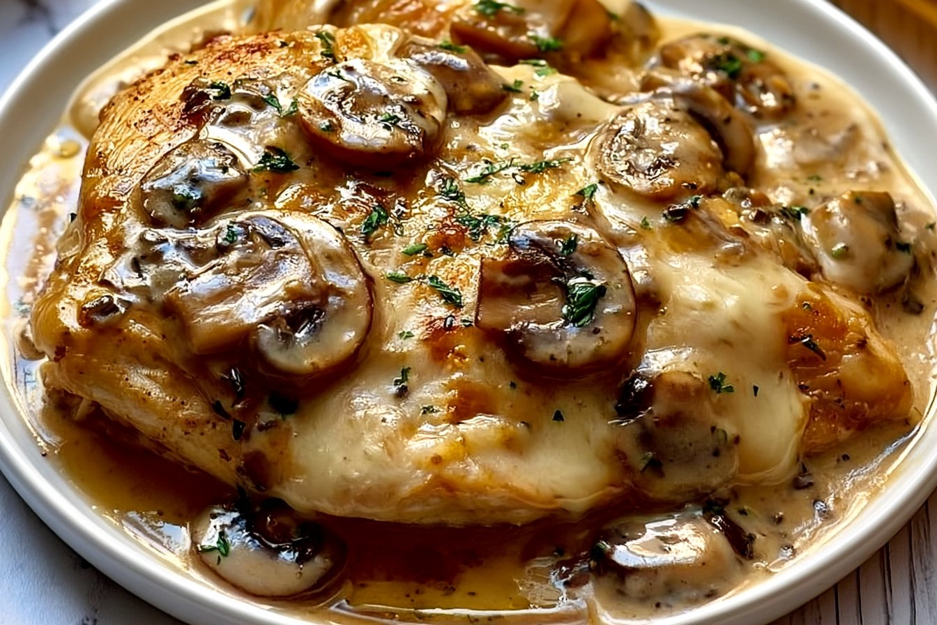 Creamy Mushroom Asiago Chicken 2 Creamy Mushroom Asiago Chicken