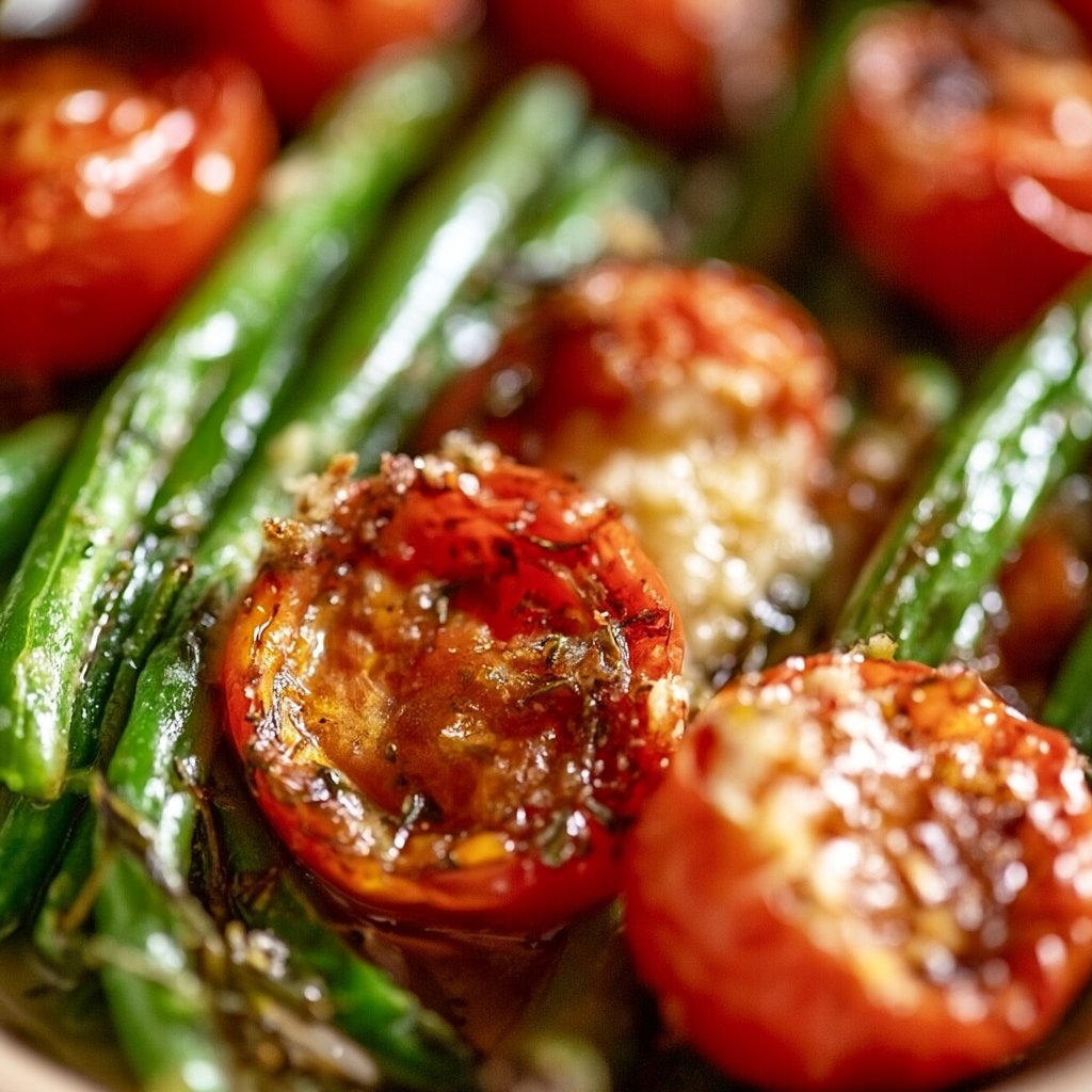 Roasted Tomatoes and Green Beans