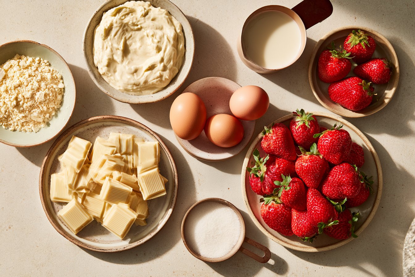 White Chocolate Mousse with Strawberries