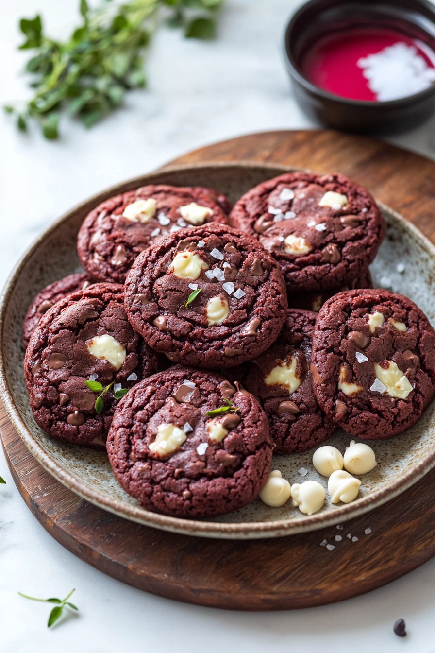 Fudgy Red Velvet Cookies