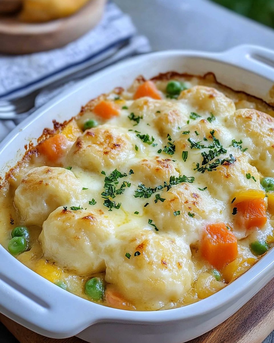 Knödel Auflauf mit Gemüse und Hollandaise-Sauce