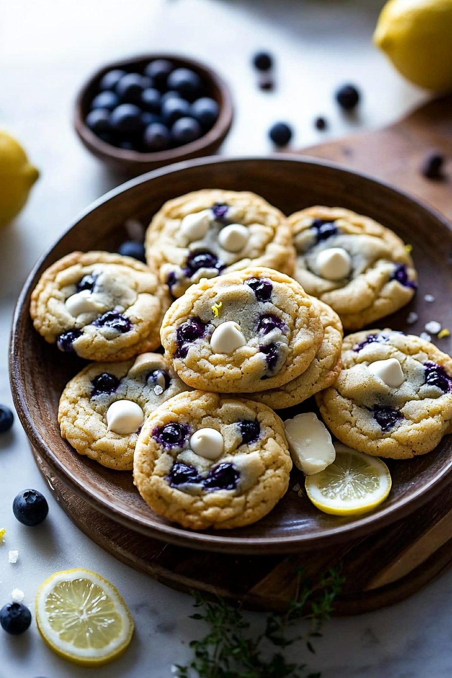 Blueberry Lemon White Chocolate Chip Cookies