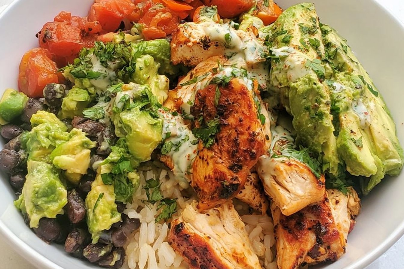 Black Bean, Avocado, and Chicken Bowls