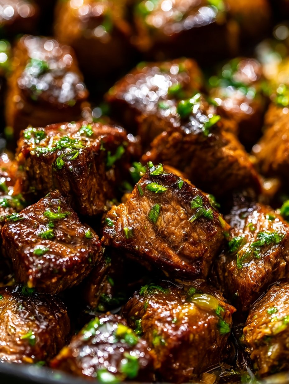 Cubes de Res en Salsa de Mantequilla de Ajo