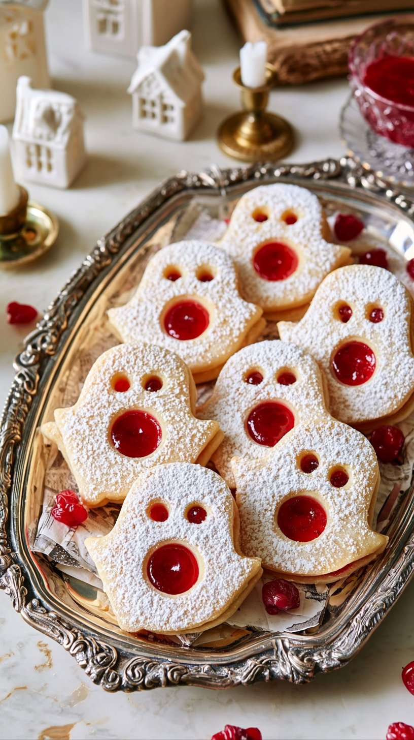 Ghost Linzer Cookies