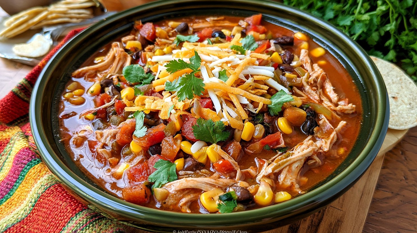 Tex Mex Slow Cooker Chicken Tortilla Soup