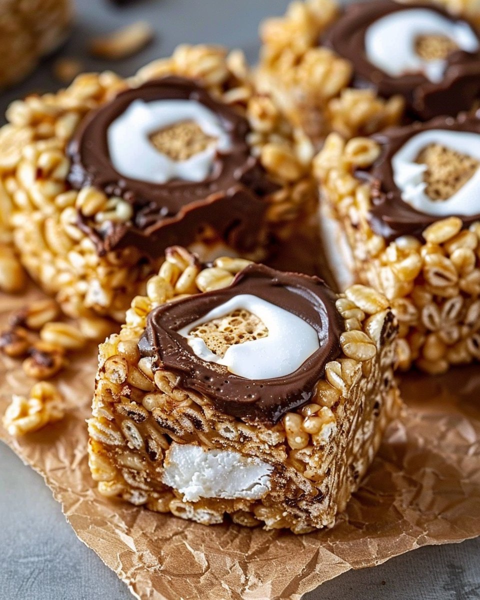 S’mores Rolled Rice Krispie Treats