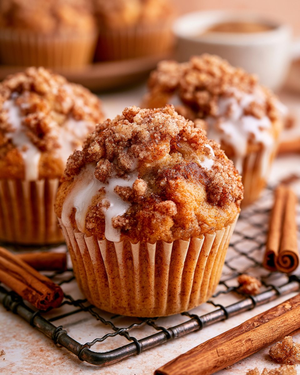 Cinnamon Muffins with Crunch Topping