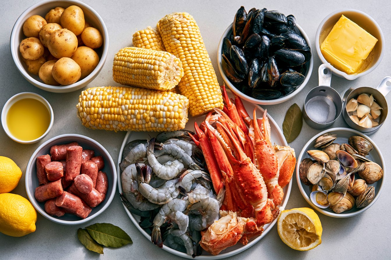 Cajun Seafood Boil with Garlic Butter Sauce