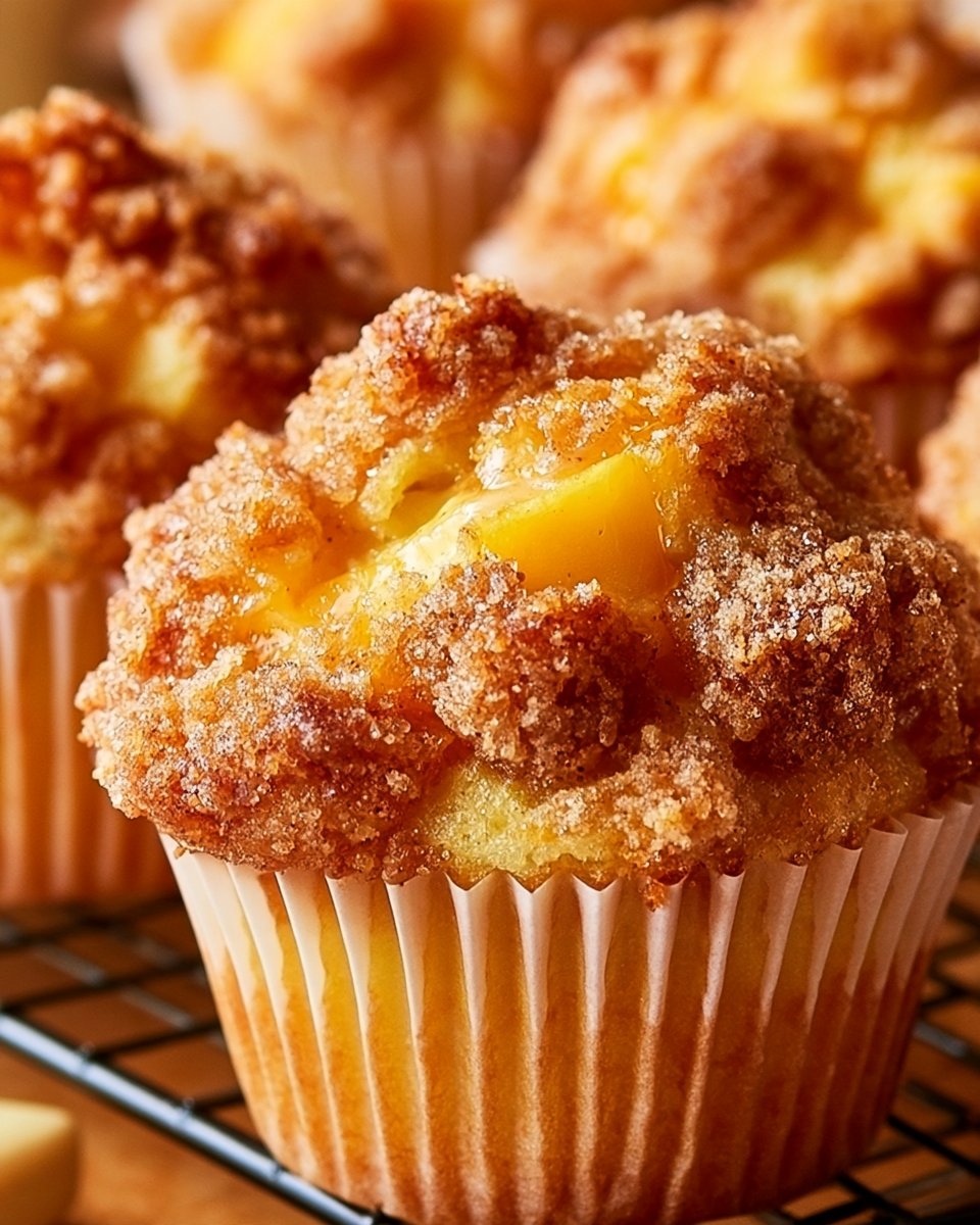 Homemade Peach Cobbler Muffins