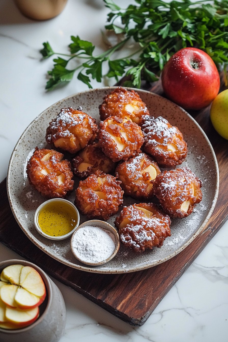 Apfel Fritter Bissen