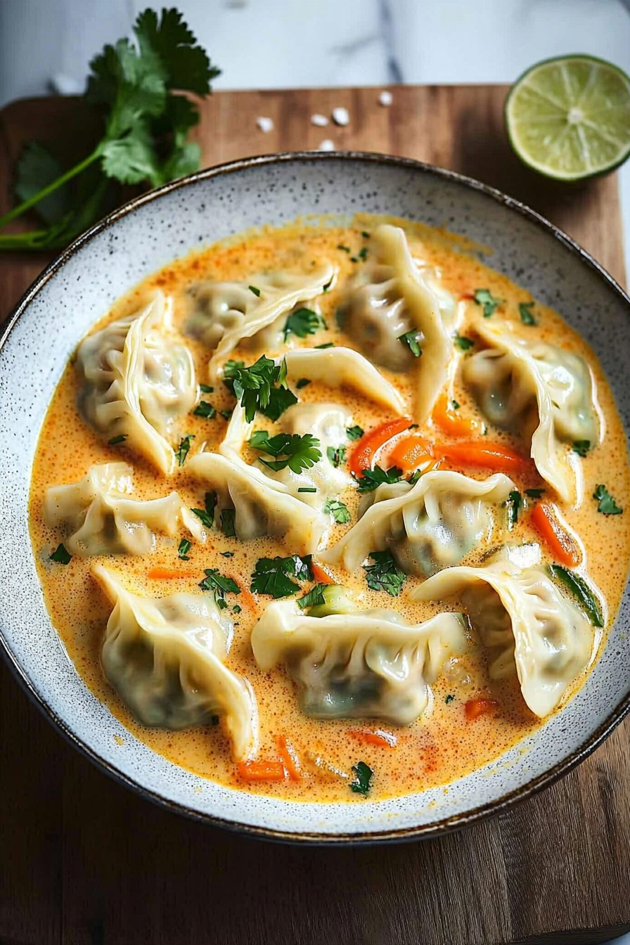 Thai Coconut Curry Dumpling Soup
