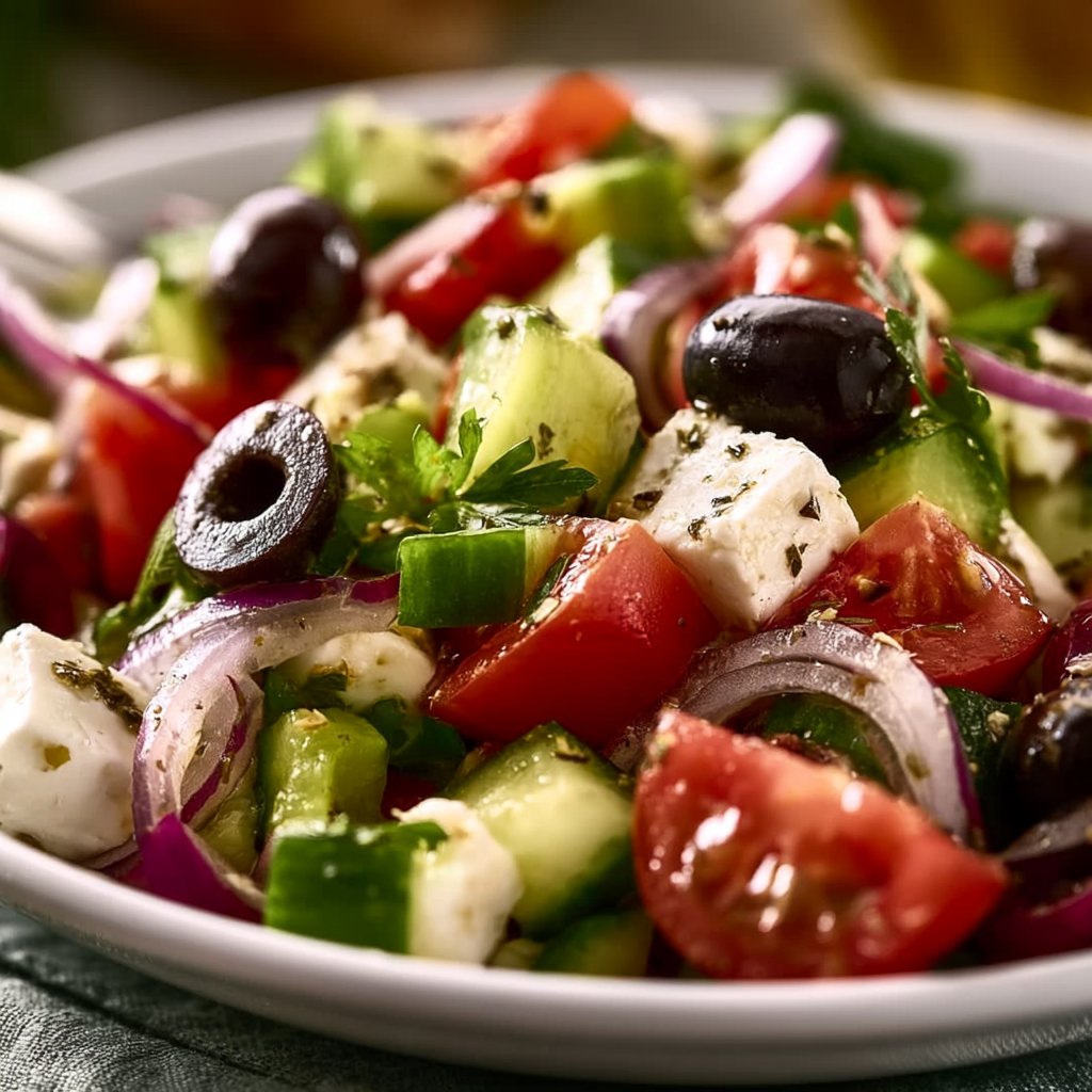 Mediterraner griechischer Salat (Horiatiki-Salat)