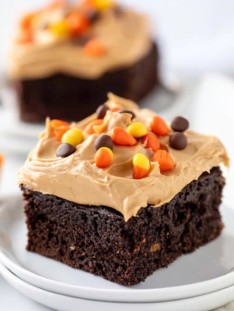 Brownies con cobertura de crema de cacahuate