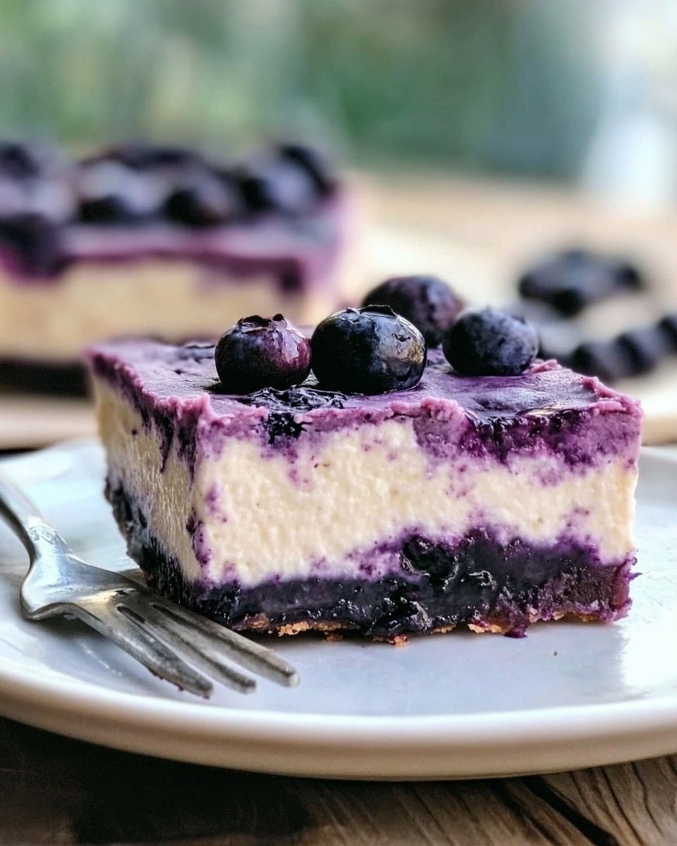 No Bake Blueberry Cheesecake Bars