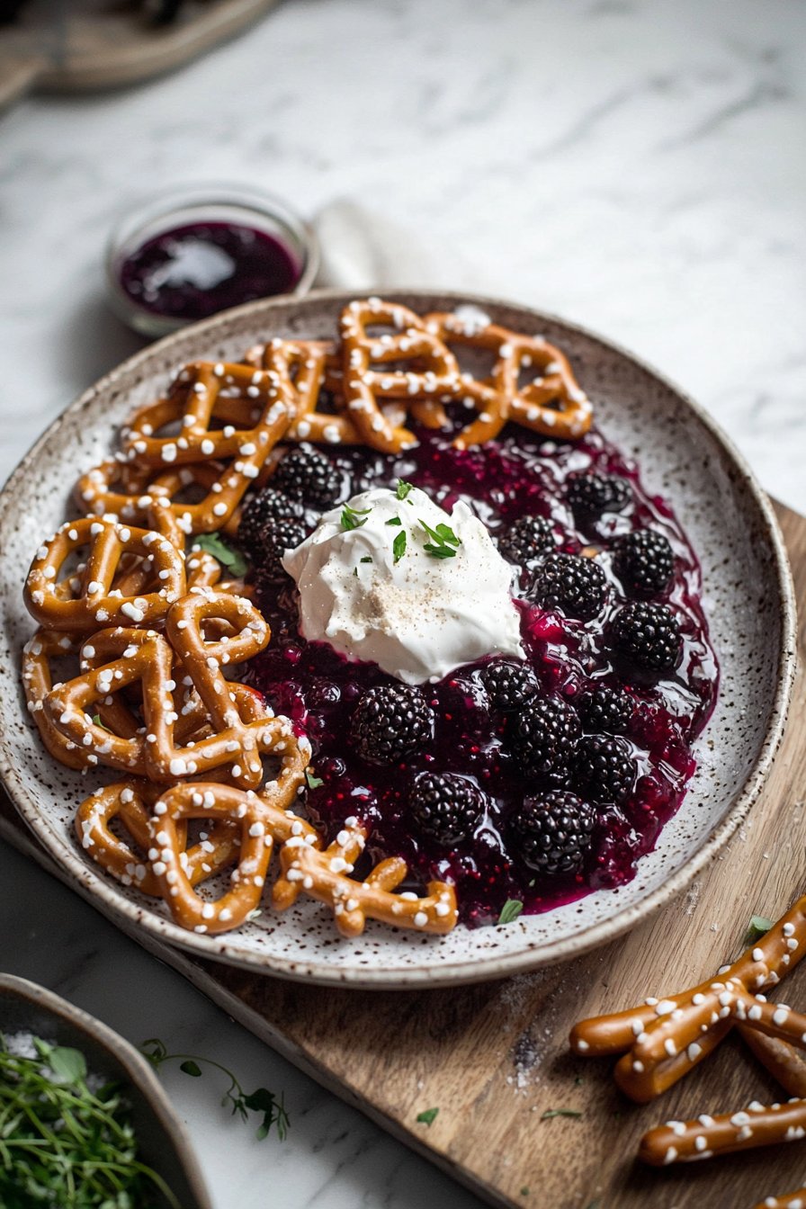 Blackberry Pretzel Dessert