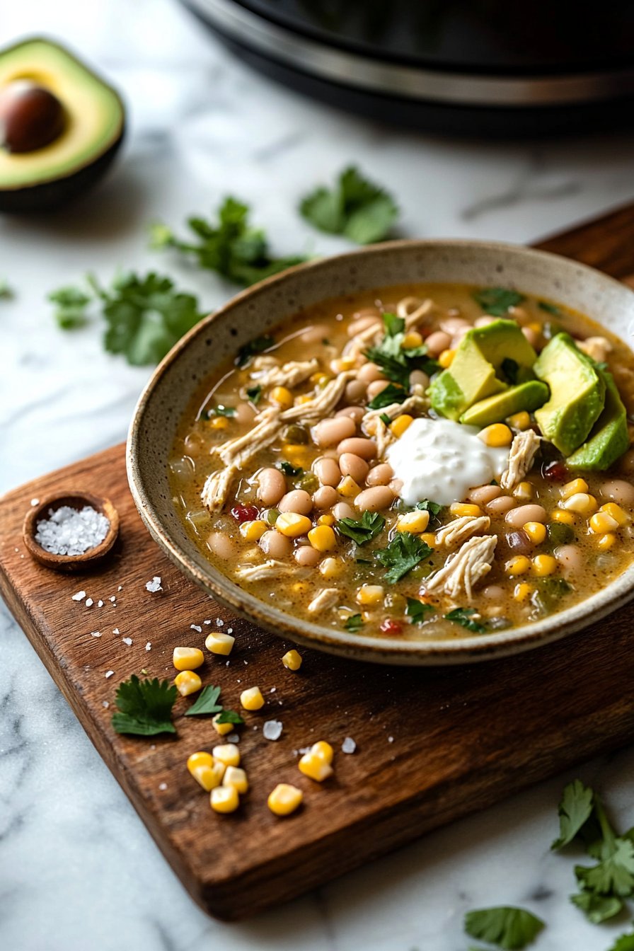 Crockpot Healthy White Chicken Chili