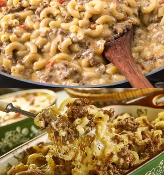Makkaroni mit Hackfleisch und Käse