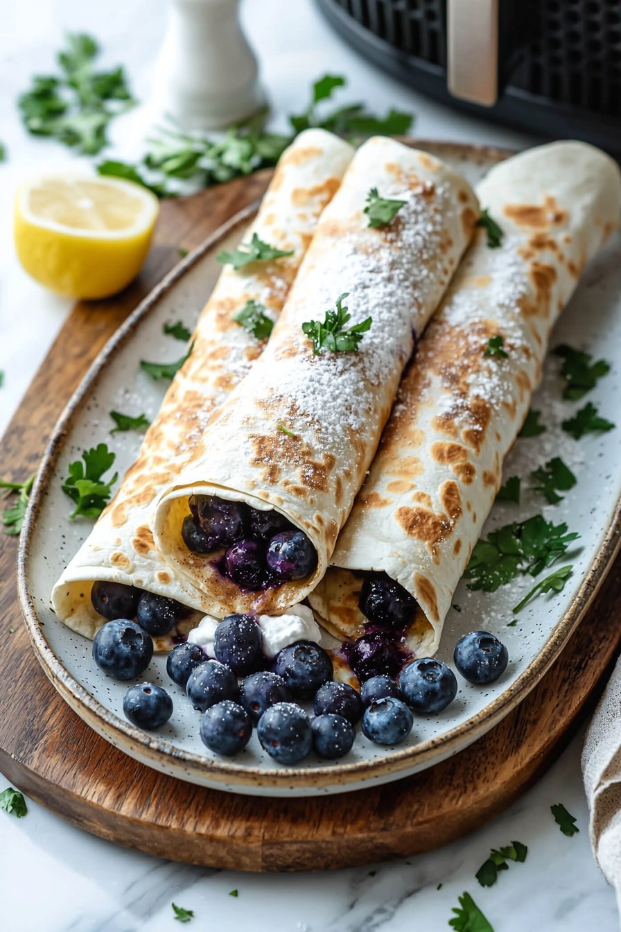 Luftfritteusen-Blaubeer-Chimichangas
