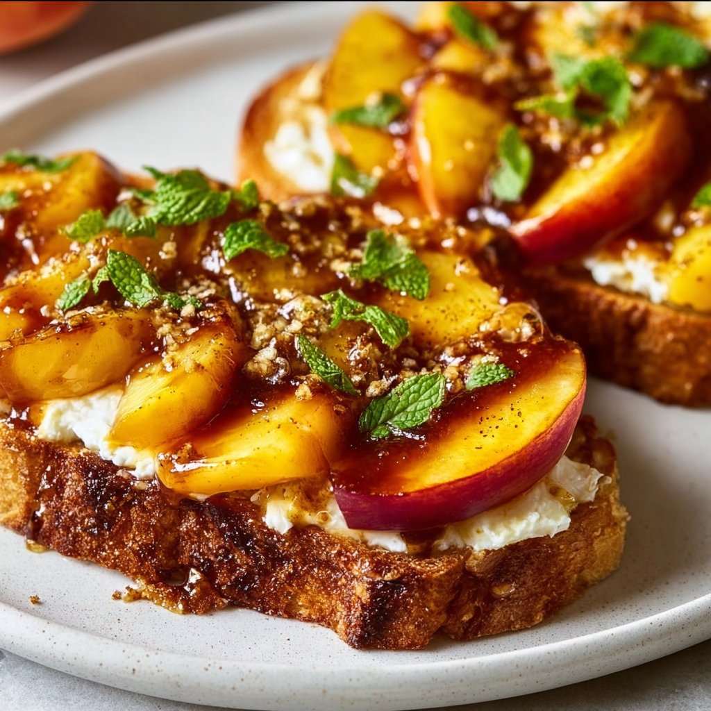 Easy Air Fryer Peach Toast