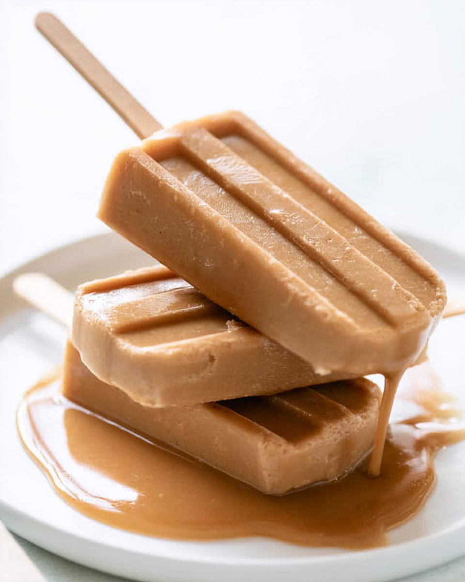 Boozy Caramel Coffee Popsicles - Cookie Dough and Oven Mitt