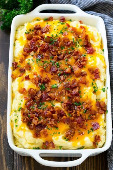 Cheesy Loaded Mashed Potato Casserole