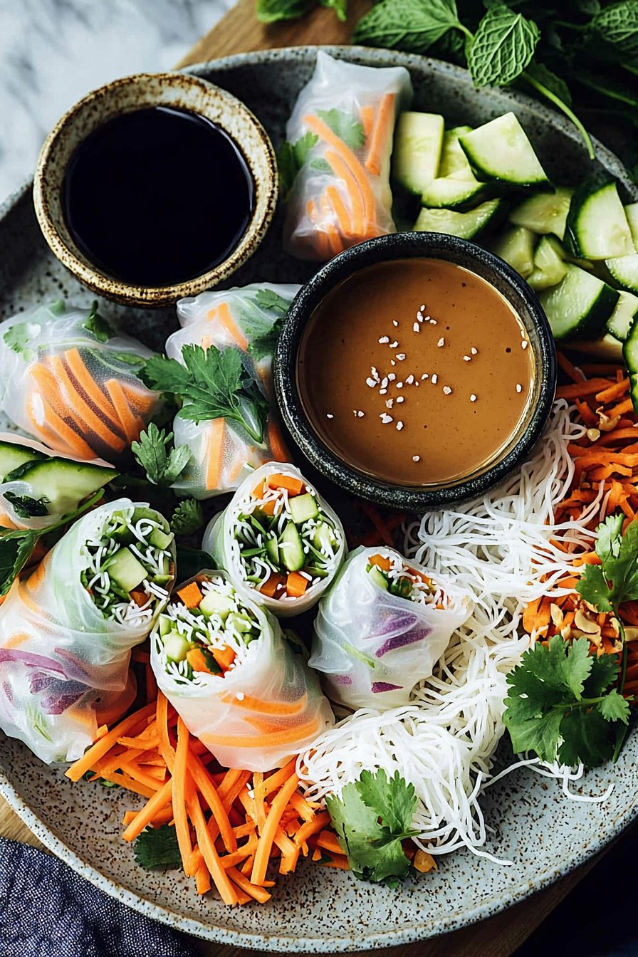 Vegane Sommerrollen mit Dip