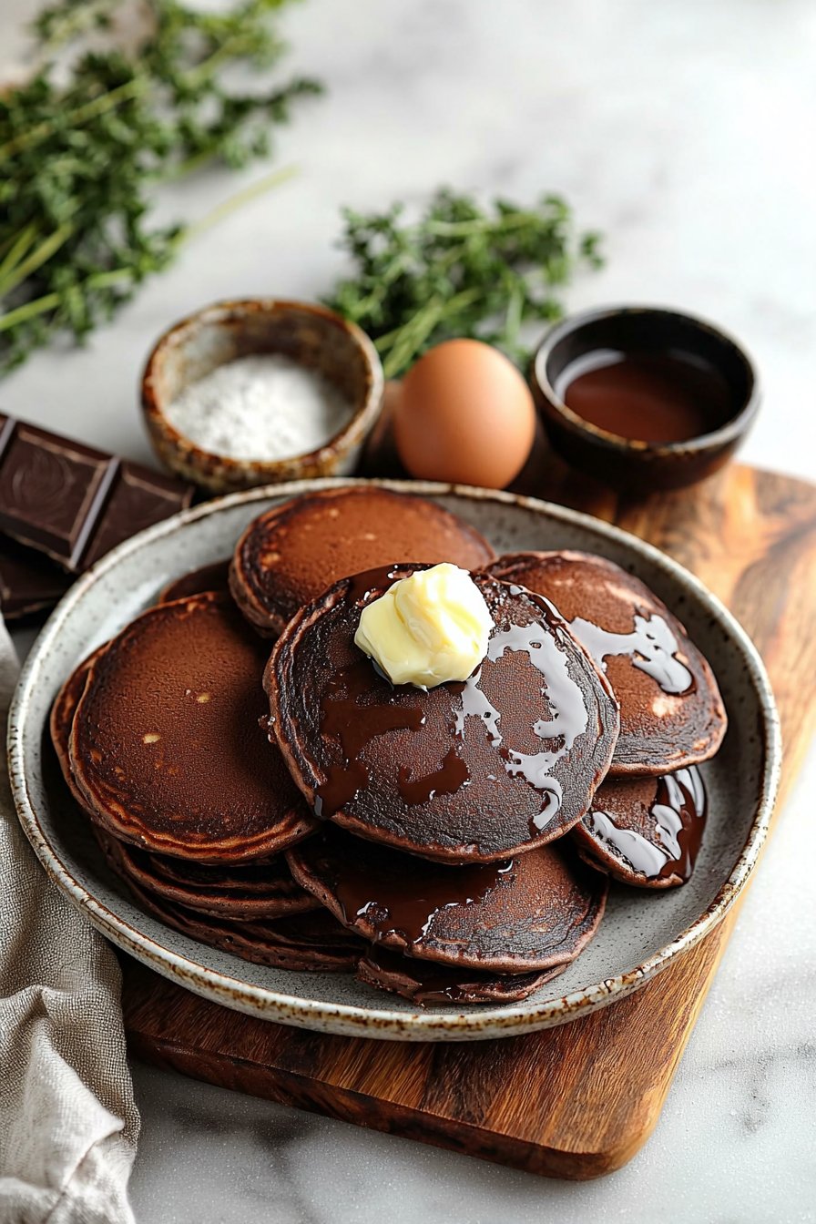 Wolkige Schokoladenpfannkuchen