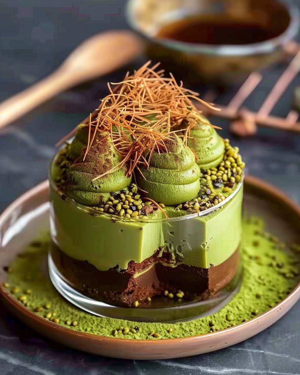 Dubai Chocolate Dessert with Matcha Twist
