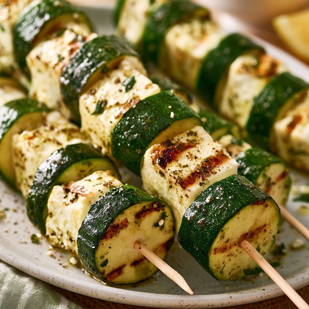 Zucchini-Feta-Spieße – einfach & perfekt zum Grillen