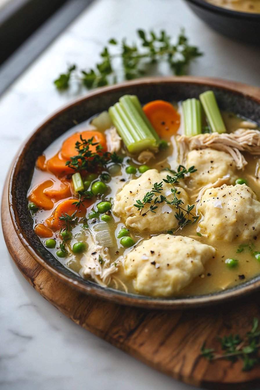 One Pot Chicken Dumpling Soup