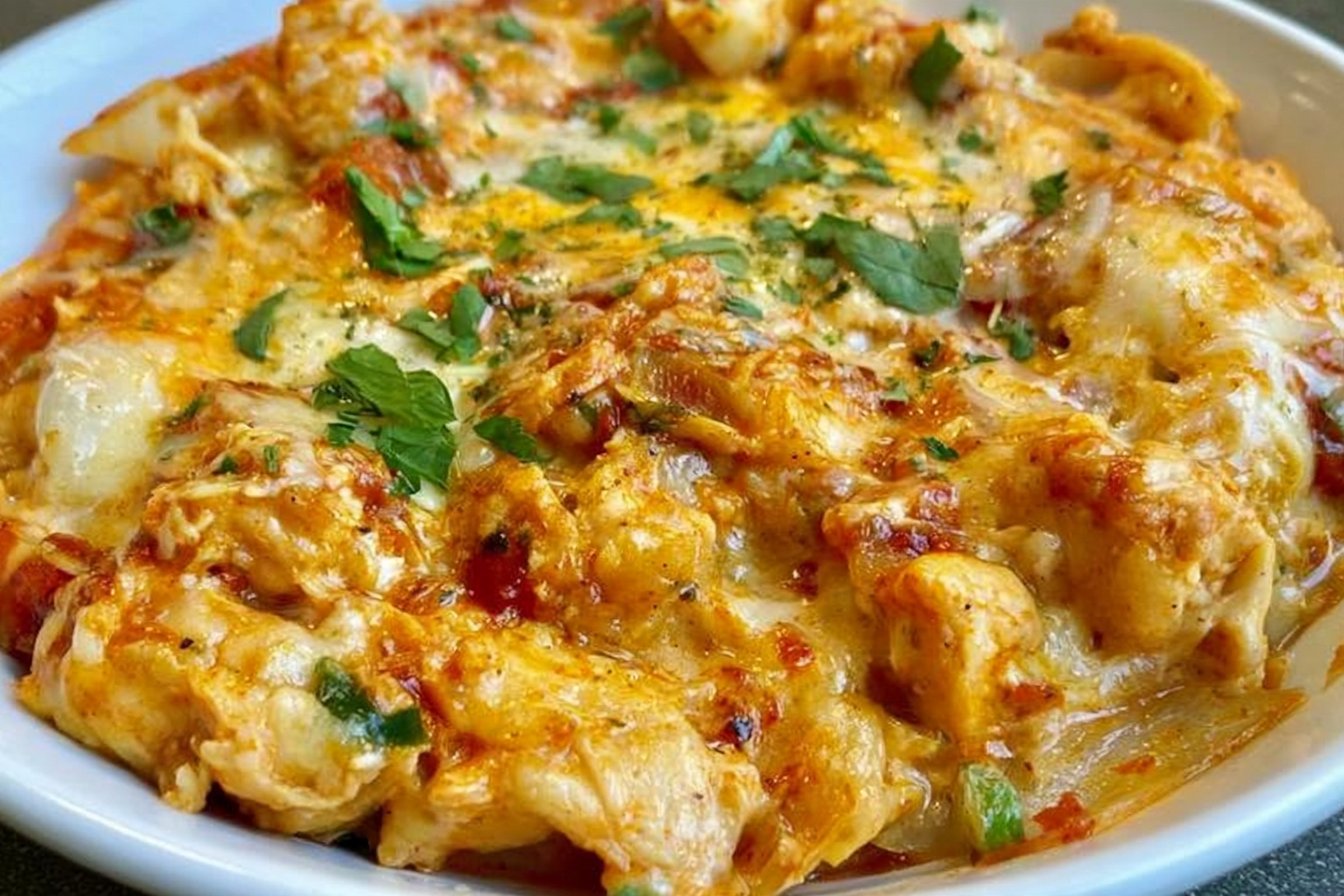 One Pot Keto Low Carb Chicken Enchilada Skillet