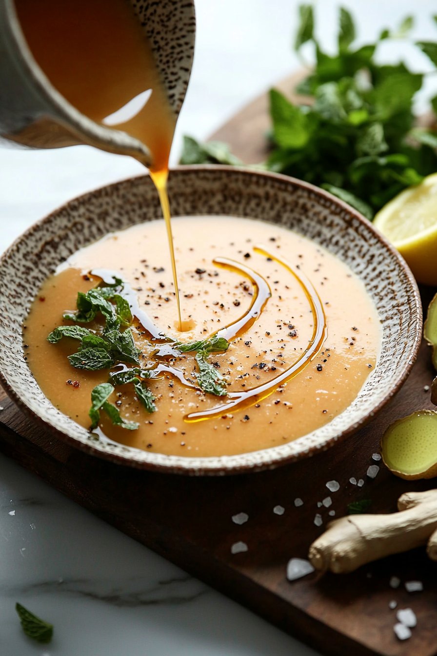 Scharfe gekühlte Cantaloupe-Ingwer-Suppe