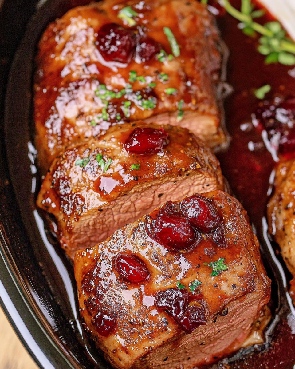 SLOW COOKER CRANBERRY PORK TENDERLOIN